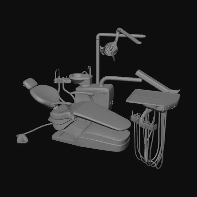 3D model for Orange Dental Chair with Dental Unit