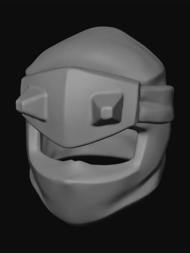 3D model for Black helmet with red goggles