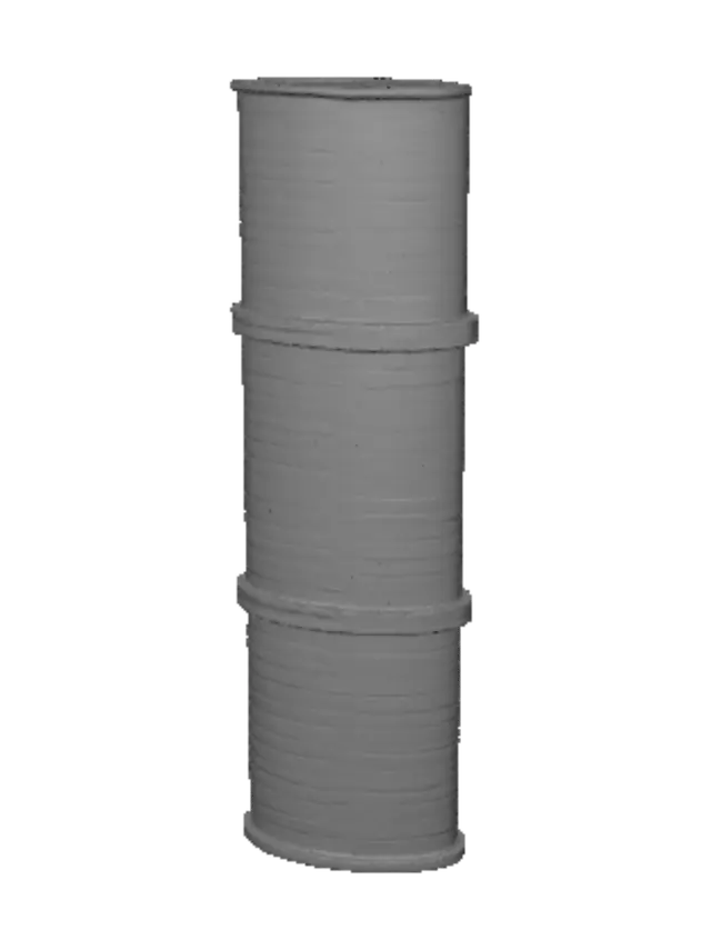3D model for Vertical Ribbed Pipe with Couplings