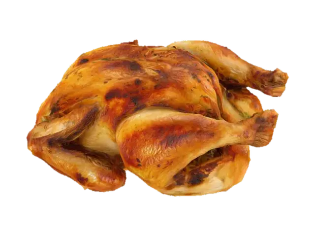 Golden Roast Delight - Chicken 3D model, vytvořený pomocí AI