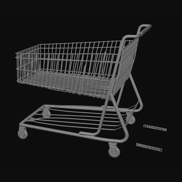 3D model for Wireframe Shopping Cart