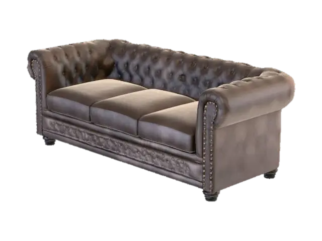 3D model for Chesterfield Sofa in Sunlit Room