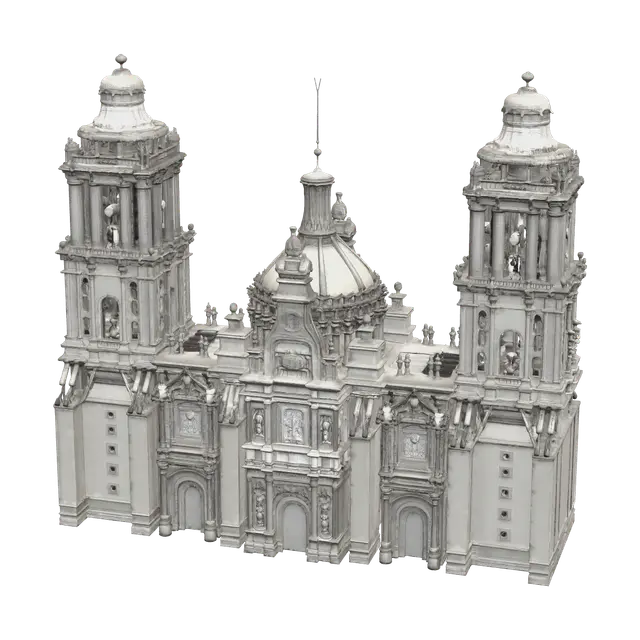 Low-Poly Zocalo Mexico 3D model, vytvořený pomocí AI