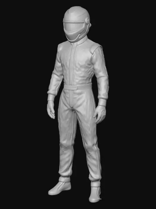 3D model for Racing Driver in White Suit