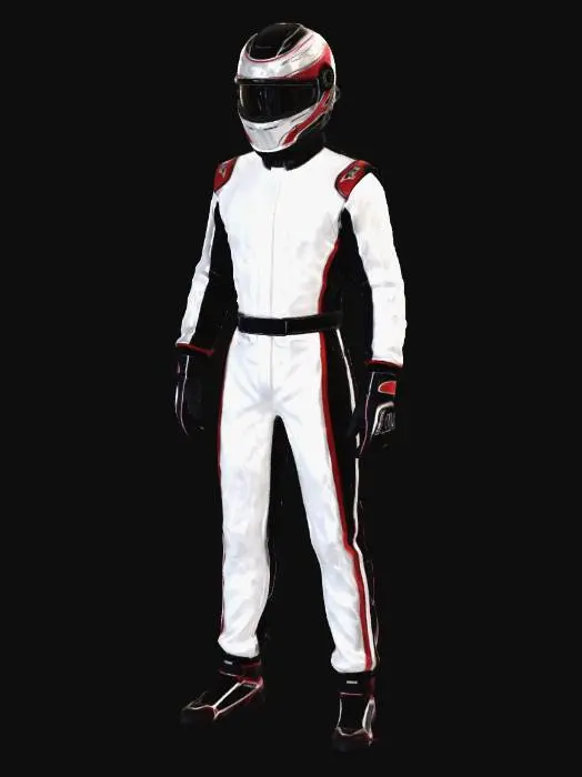 3D model for Racing Driver in White Suit