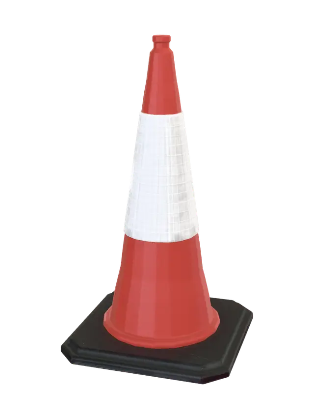 3D model for Orange Traffic Cone in a Field