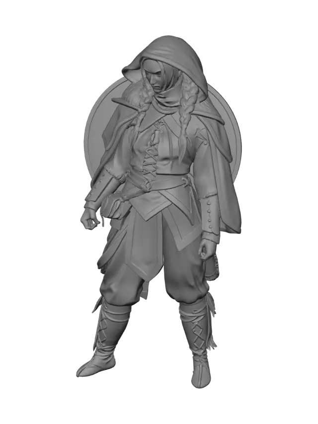 3D model for Crimson Hooded Warrior