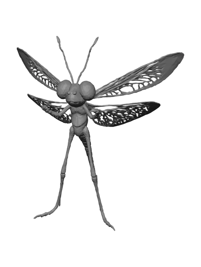 3D model for a dragonfly fly for a kids game