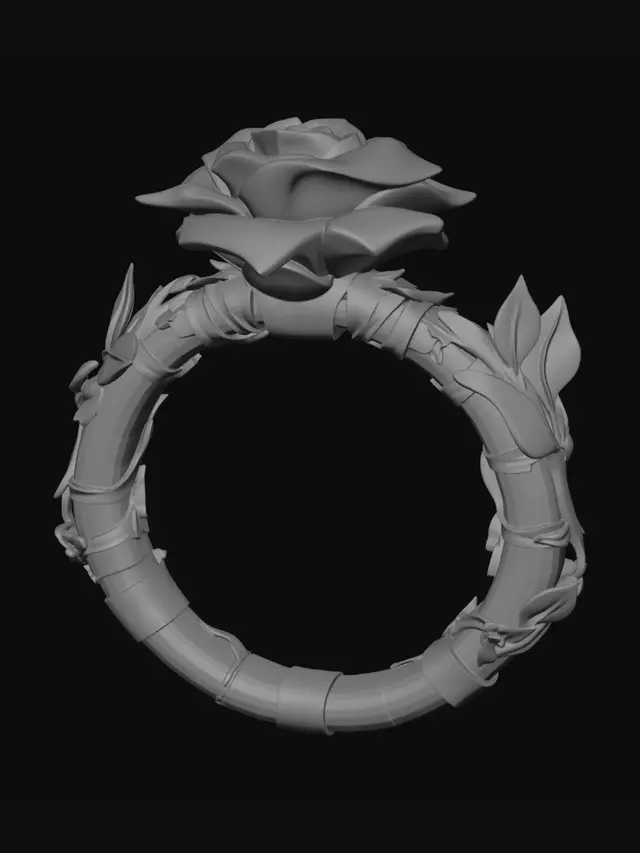 3D model for Midnight Rose Ring
