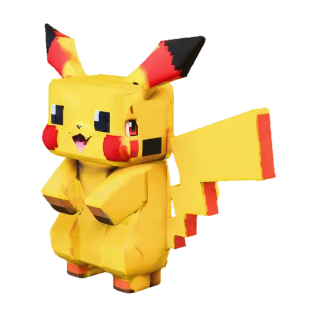 minecraft karakterine benzeyen pikacu - Minicraft 3D model, vytvořený pomocí AI