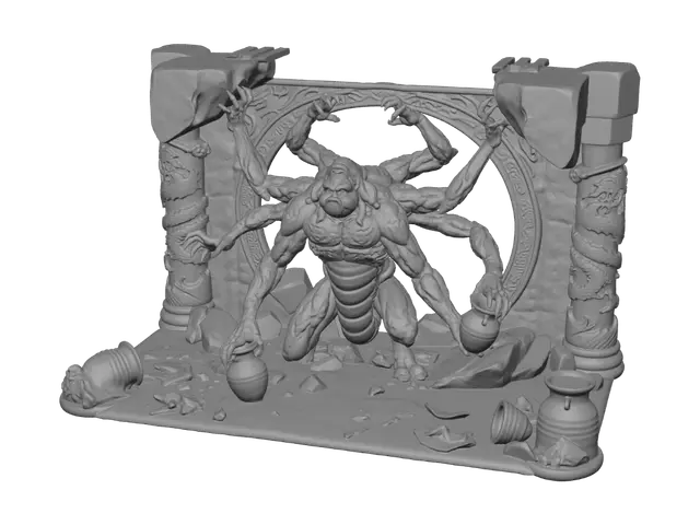 3D model for Six-Armed Gatekeeper of the Dragon Temple