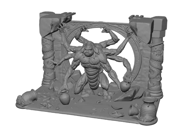 3D model for Six-Armed Gatekeeper of the Dragon Temple
