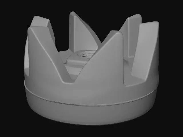 3D model for Star-shaped plastic impeller with threaded center