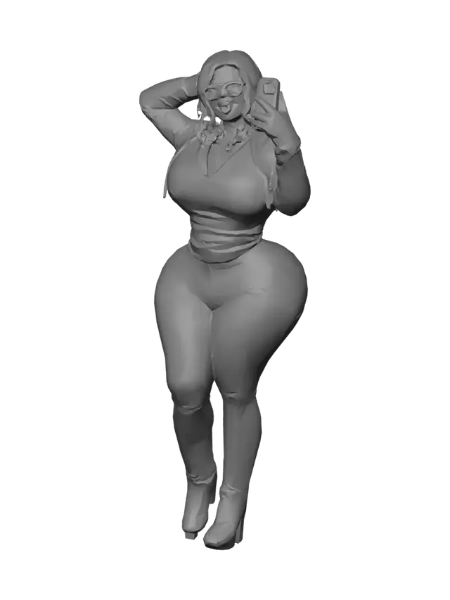 3D model for Mirror Selfie in Stripes