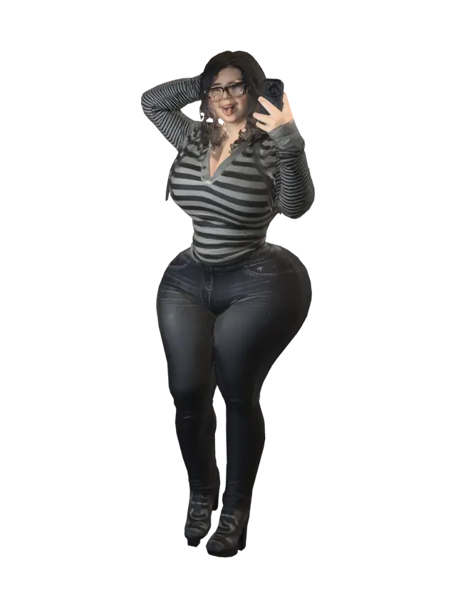 3D model for Mirror Selfie in Stripes