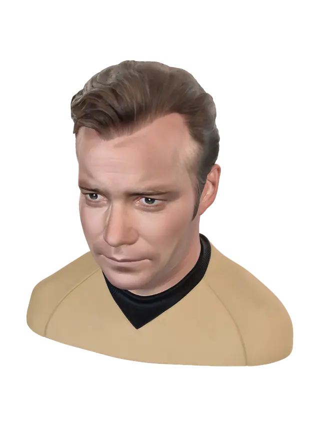 3D model for Captain Kirk in Gold Uniform
