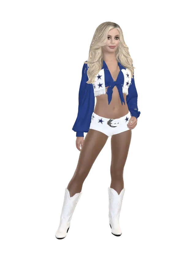 Blue Star Cowgirl - Dcc 3D-model, gegenereerd door AI