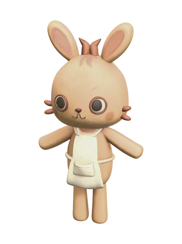 Stylized Cutebunny - Pod 3D model, vytvořený pomocí AI