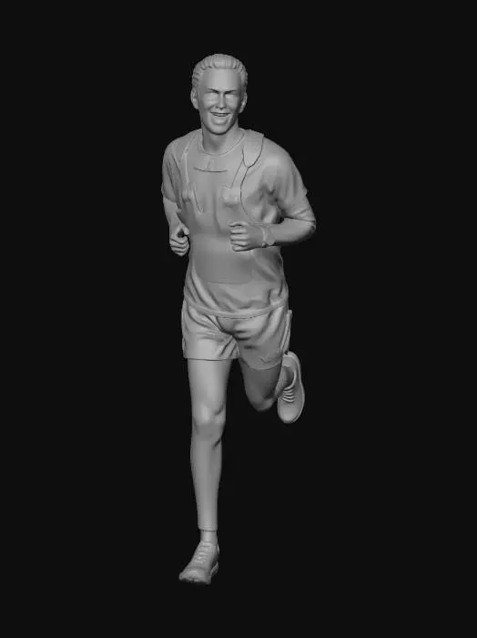 3D model for Runner in White Shirt and Orange Shoes