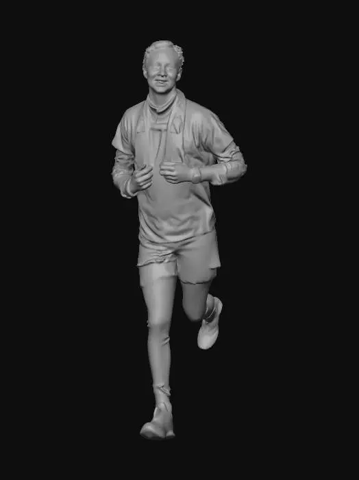 3D model for Runner in White Shirt and Orange Shoes