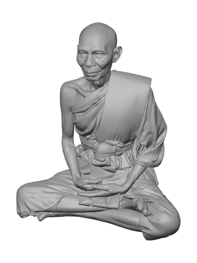 3D model for Serene Monk in Saffron
