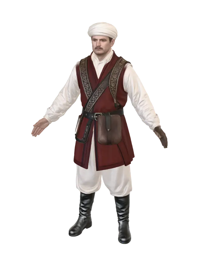 Ottoman Falconer - Glove 3D model, vytvořený pomocí AI