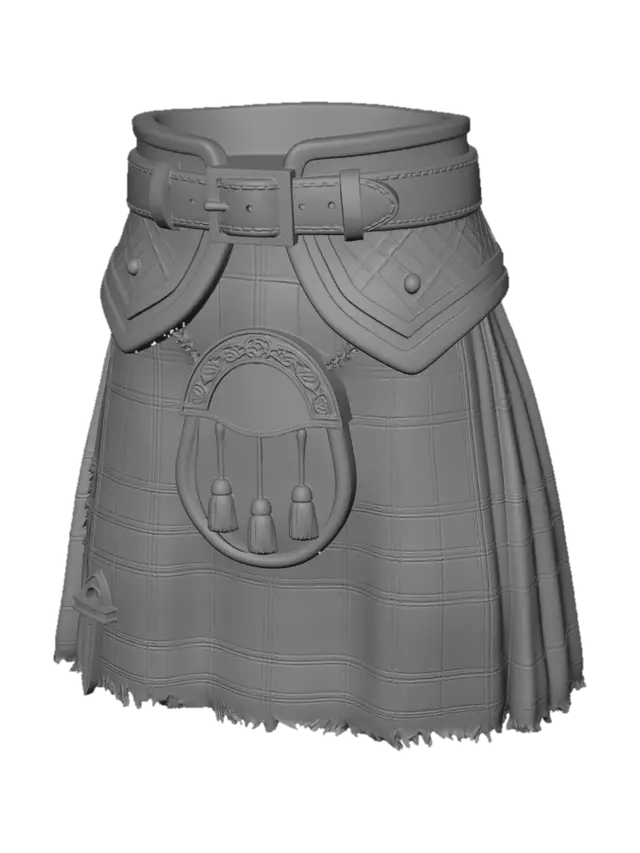 3D model for Scottish kilt with sporran