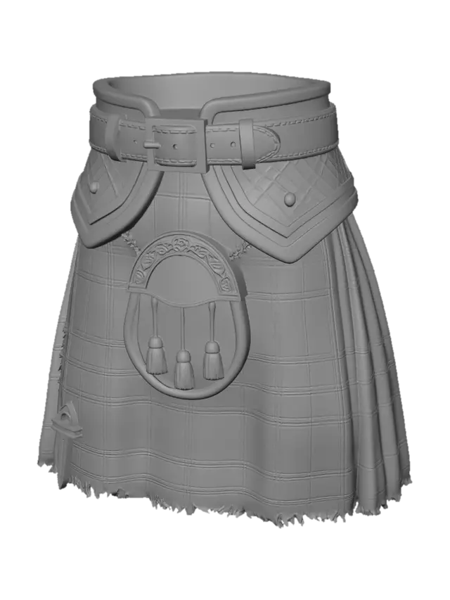 3D model for Scottish kilt with sporran