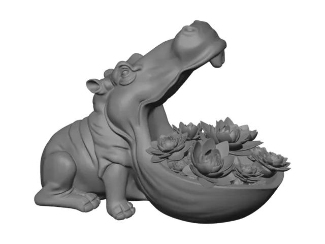 3D model for Succulent Hippo Planter