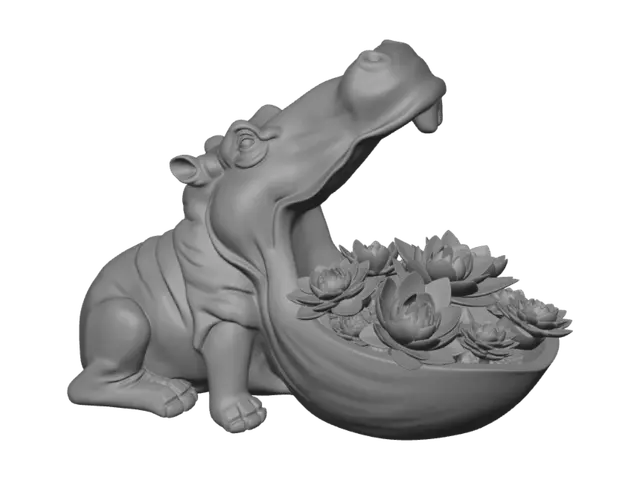3D model for Succulent Hippo Planter