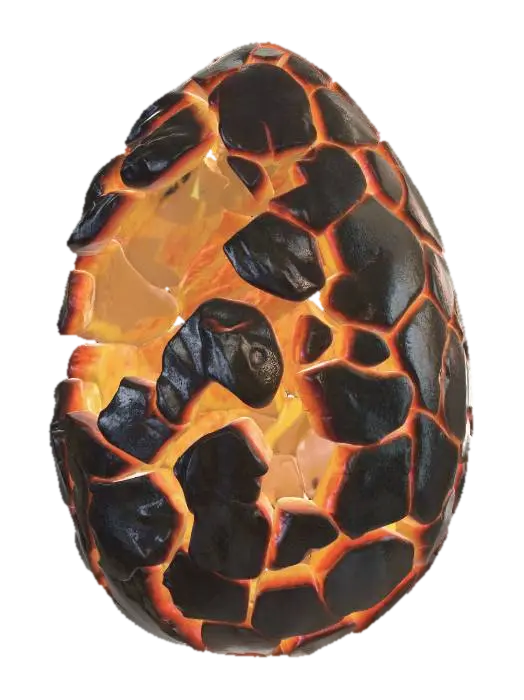 #EasterEgg2026#, surreal egg made of rocks and lava, ultra detailed, cinematic lighting 3D model, vytvořený pomocí AI