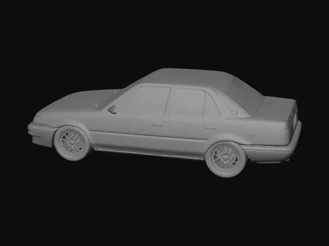 3D model for Red Sedan in the Backyard
