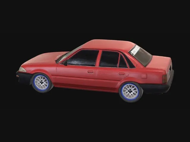 3D model for Red Sedan in the Backyard