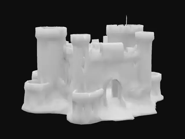 3D model for Create an ultra-realistic, high-resolution 3D model of a Stone Castle. Textures should reflect shades of gray, brown, and tan with natural imperfections and a weathered finish. Maintain precise rock proportions, and detailed surface textures.