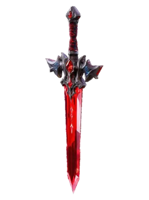 red Crystal fantasy sword from world of warcraft - Wow 3D model, vytvořený pomocí AI
