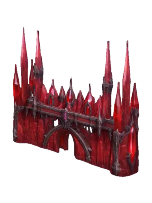 red Crystal fantasy castle Wall from world of warcraft - Wow 3D model, vytvořený pomocí AI