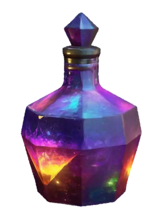 Fantasy magic low poly potion - Item 3D model, vytvořený pomocí AI
