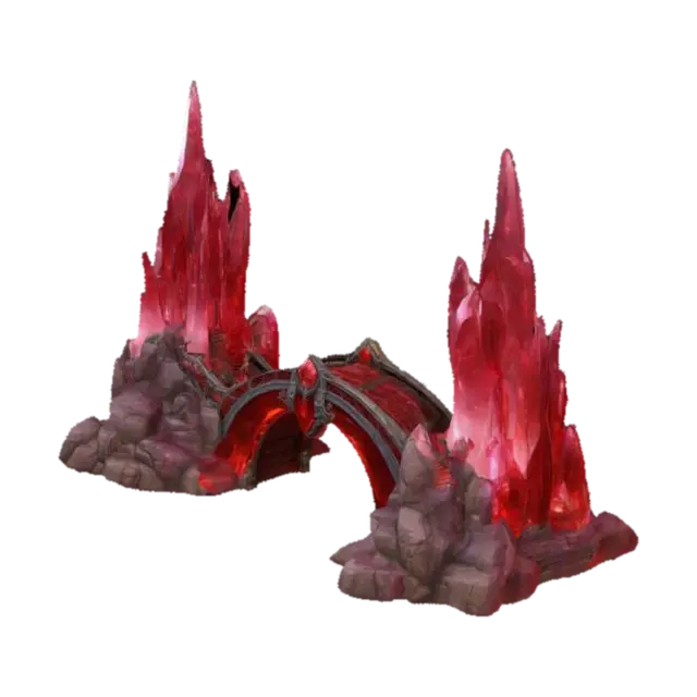 red Crystal fantasy Bridge from world of warcraft 3D model, vytvořený pomocí AI