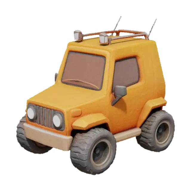 Mini Adventure Jeep 3D model, vytvořený pomocí AI