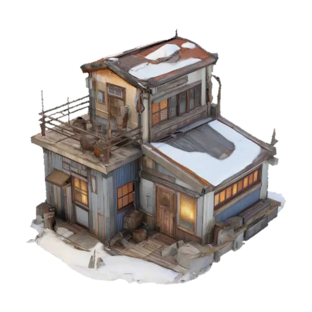 3D model for Winter Cabin Retreat