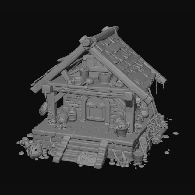 3D model for Rustic Timber Cottage