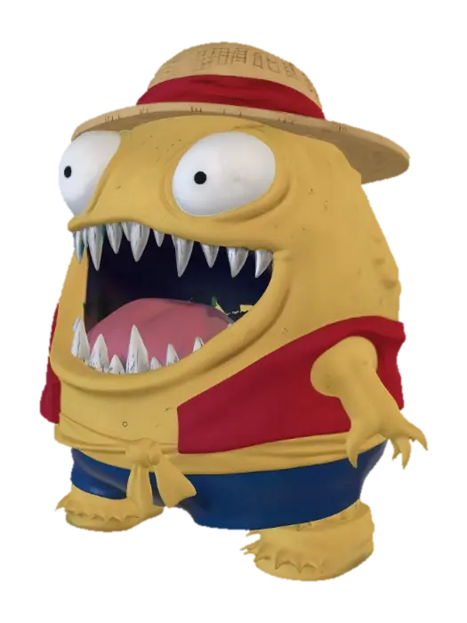 Goofy Chomper - Mischievous 3D model, vytvořený pomocí AI