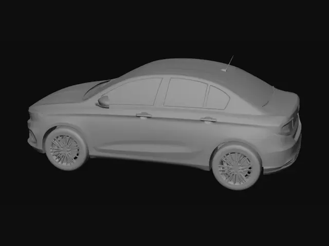 3D model for White Fiat Front View in a Parking Garage
