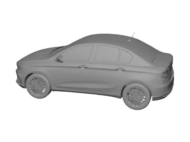 3D model for White Fiat Front View in a Parking Garage