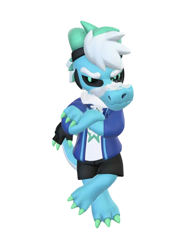 Azure Swagger Dragon - Dragonmodel 3D model, vytvořený pomocí AI