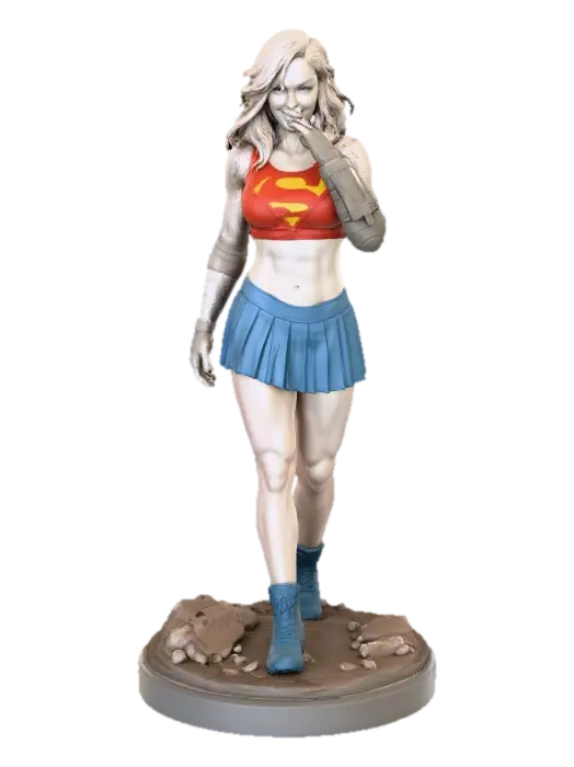 Supergirl Figure - Cute - Zombicide 3D model, vytvořený pomocí AI