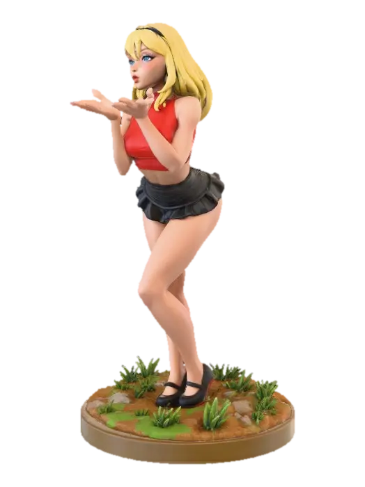 Gwen Stacy - Cute - Zombicide 3D model, vytvořený pomocí AI