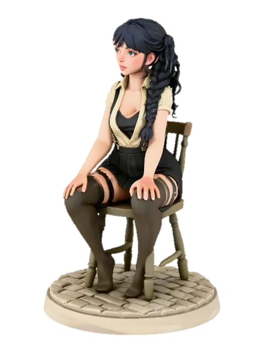 Seated Elegance - Zombicide 3D model, vytvořený pomocí AI