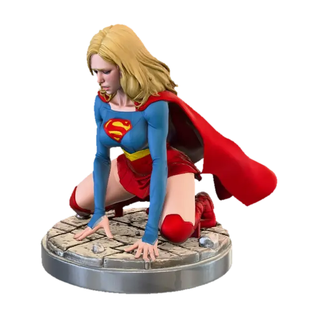 Supergirl Fallen - Zombicide 3D model, vytvořený pomocí AI