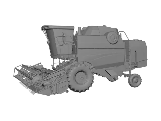 3D model for New Holland combine harvester in a wheat field